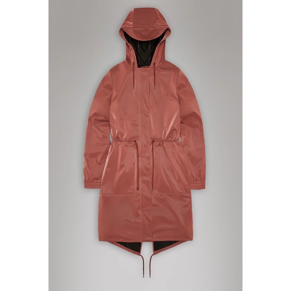 RAINS Women's String Parker Waterproof Jacket in‎ Honor/Red Size Small